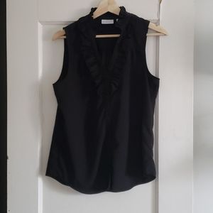Black sleeveless blouse